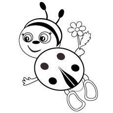 Cute And Lovely Insect Ladybug coloring page