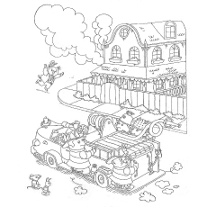 Richard Scarry, firefighter coloring page