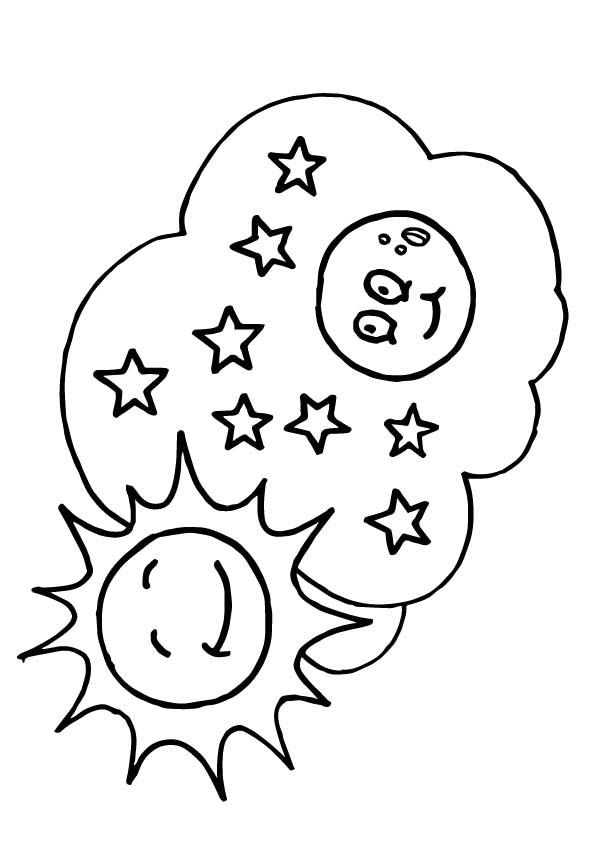 Sun, Stars & Moon Coloring Page Lessons, Worksheets and Activities
