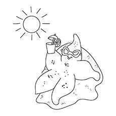 A funny starfish coloring pages