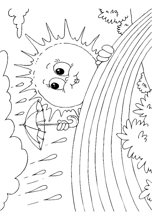  Sun  Rainbow  Coloring  Page  Lessons Worksheets and Activities