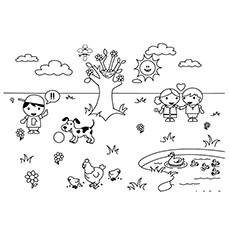 A day in spring coloring pages A day in spring coloring pages