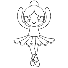 Ballerina in releve position, beautiful ballet coloring page