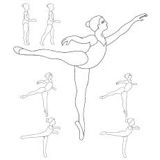 Ballet positions, beautiful ballet coloring page Ballet positions, beautiful ballet coloring page