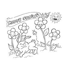 Happy spring coloring pages Happy spring coloring pages
