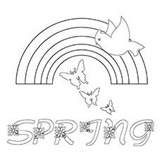 Rainbow spring coloring page Rainbow spring coloring page