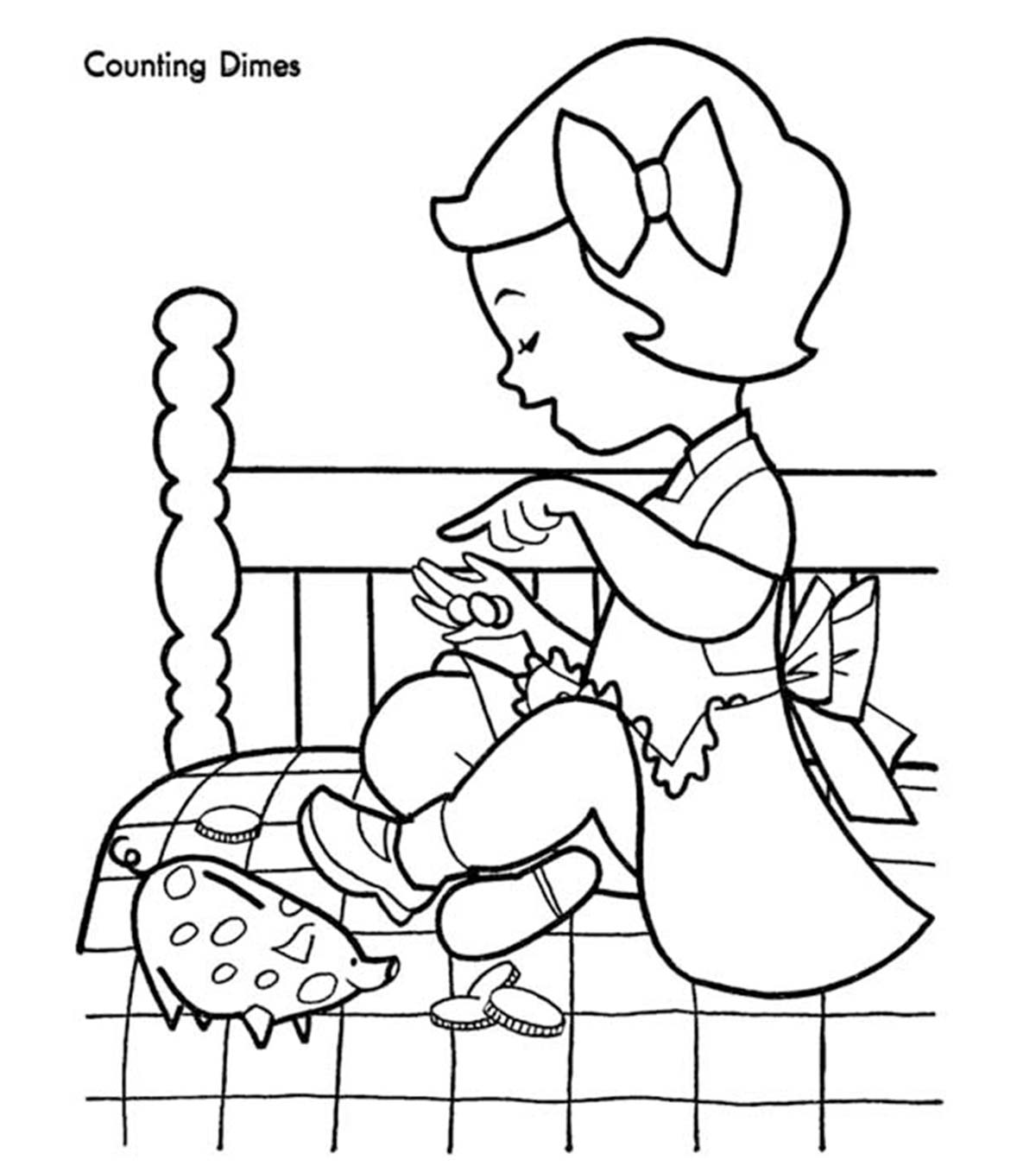 Top 10 Money Coloring Pages For Your Toddler