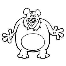 The funny brown bear coloring pages