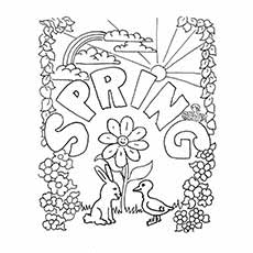 Beautiful season of spring coloring pages