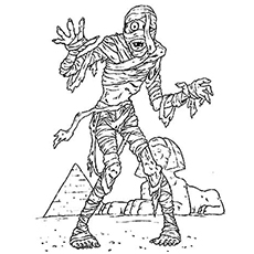 Egyptian mummy as monster coloring pages