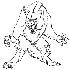 Werewolf monster coloring pages