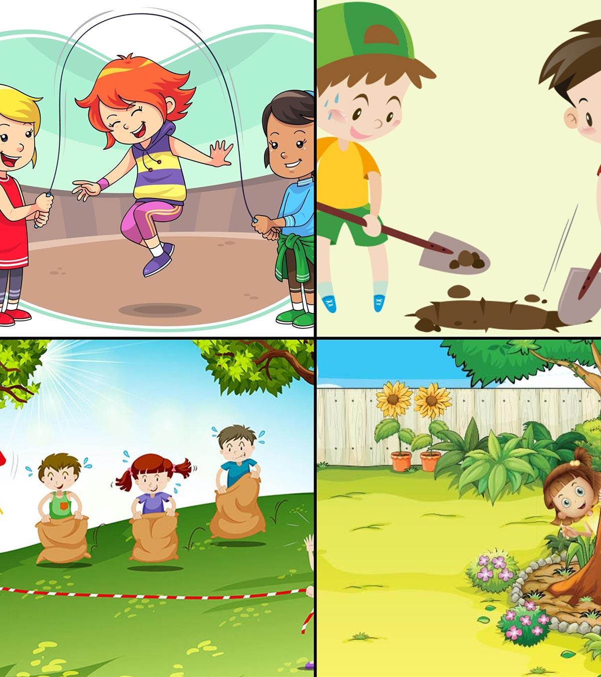 Kids are playing some outdoor games