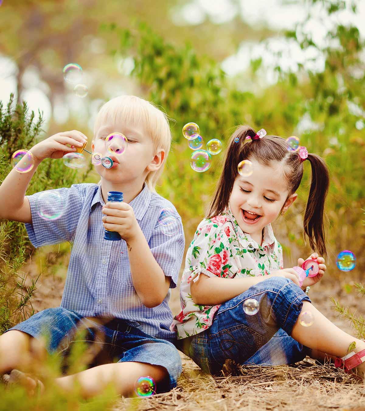 Kids Blowing Bubbles
