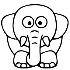 Bola elephant coloring page