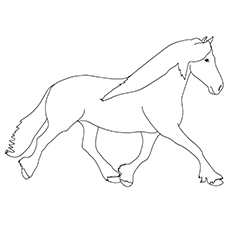 Friesian horse coloring page
