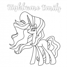 Nightmare Rarity, My Little Pony coloring page