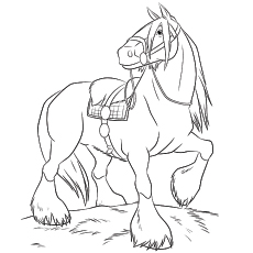 Shire horse coloring page
