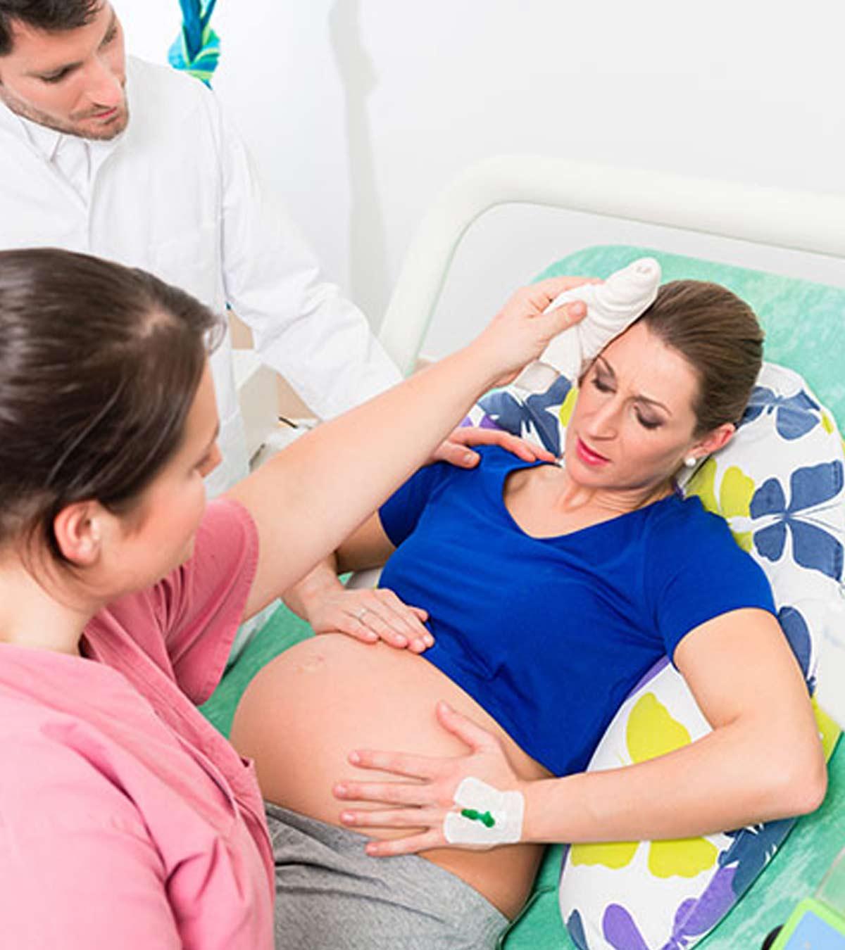 A Pregnant Woman Having Enema During Labor
