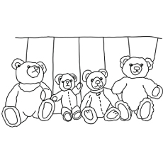 Counting the teddy bears coloring page