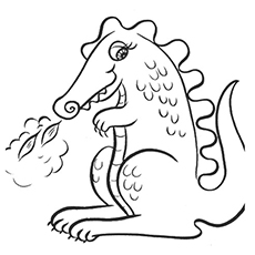 Cute Funny Dragon coloring page