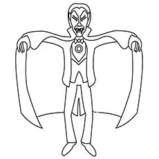 Halloween Dracula coloring page