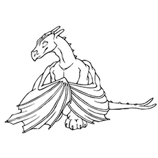 Dragon has big wings coloring page