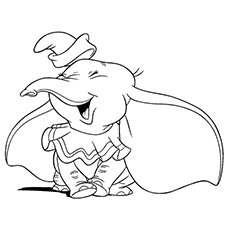 Dumbo elephant coloring page