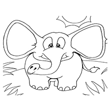 Running elephant coloring page