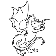 Fiery flying dragon coloring page
