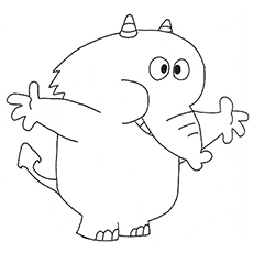 Fred Fredburger elephant coloring page