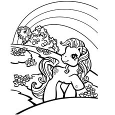Beautiful love horse coloring page