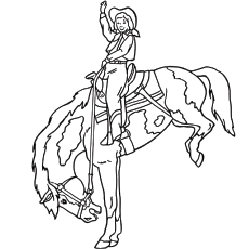 Jockey horse coloring page