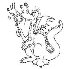 Dragon eating leaves, dragon coloring pages