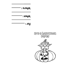Invitation card for Halloween Day coloring page