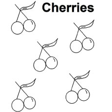 Pairs of cherries coloring page