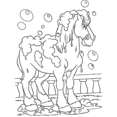 Bathing Phillipe horse coloring page