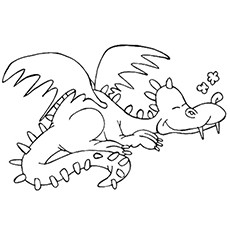 Sleeping dragon coloring page