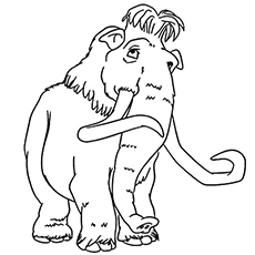 Mannie the mammoth elephant coloring page
