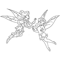 Tinker Bell and Periwinkle coloring page