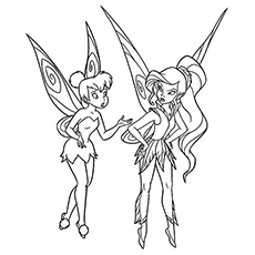 Tinker Bell and Vidia coloring page