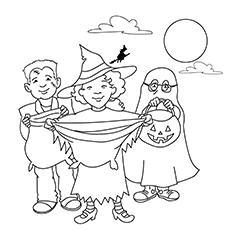 The Trick or Treat Halloween coloring page