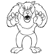 Werewolf Halloween coloring page