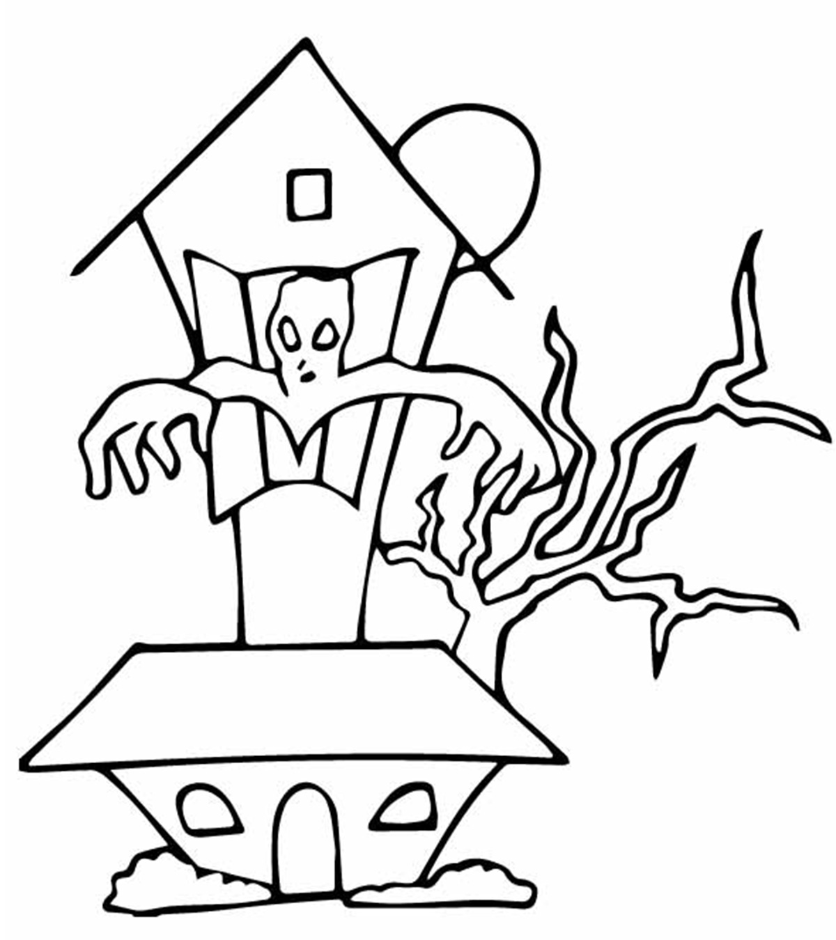 Top 25 Haunted House Coloring Pages For Your Little Ones_image