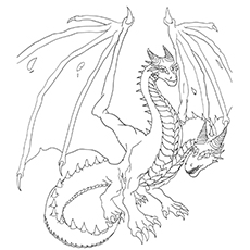 The two-headed dragon coloring page