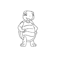Standing turtle coloring page