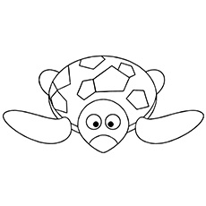 Funny turtle coloring page