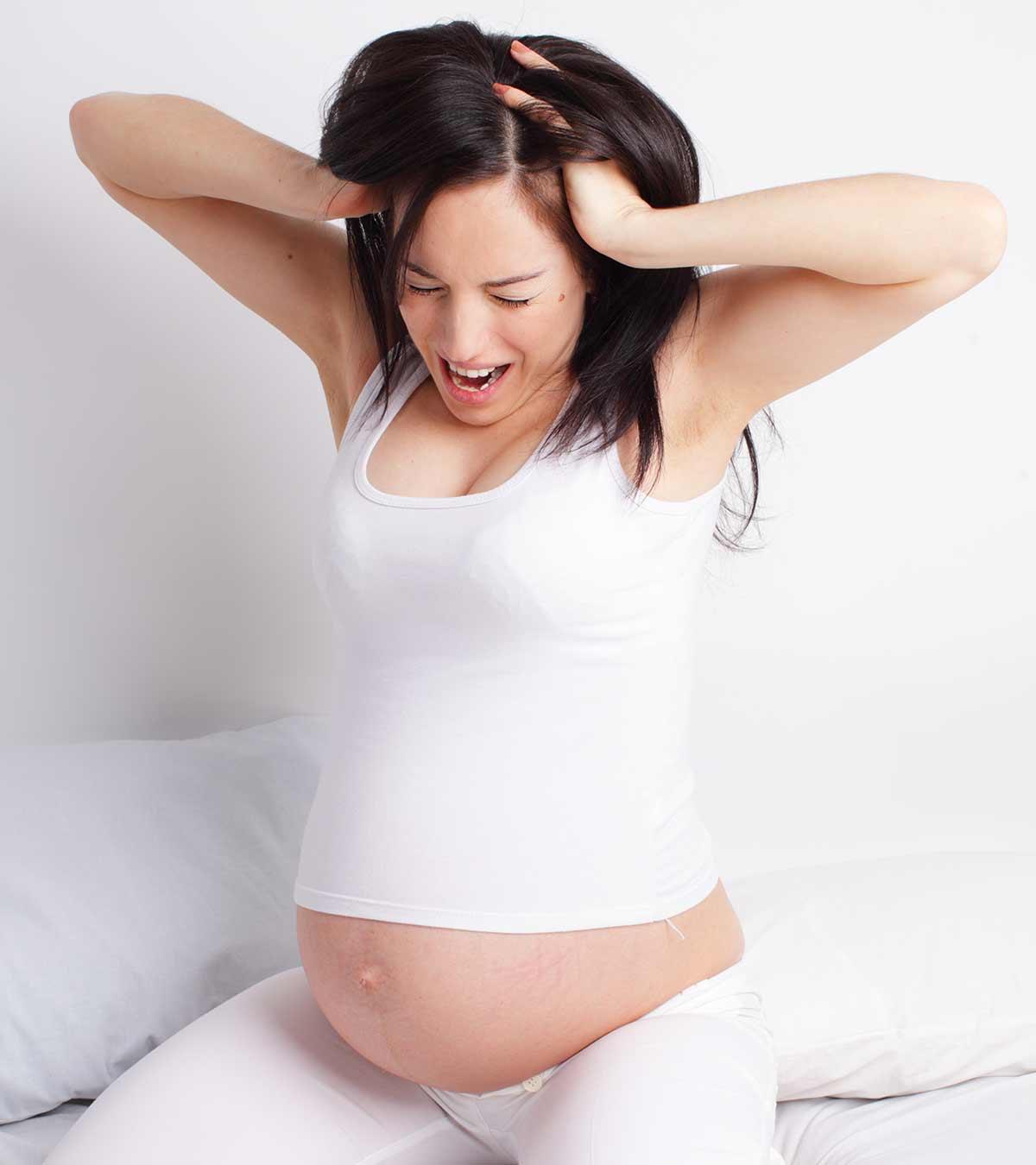 An angry pregnant women
