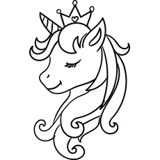 Beautiful unicorn head coloring pages