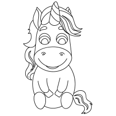 Cartoon unicorn coloring pages