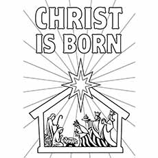 Christ is born nativity coloring pages